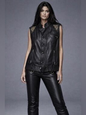 Diesel leather and metal vest